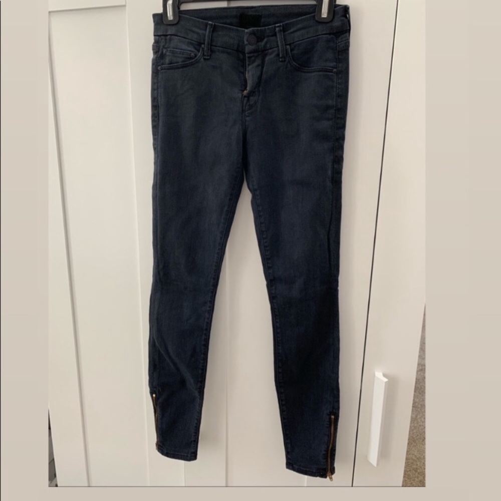 low waist black mother jeans